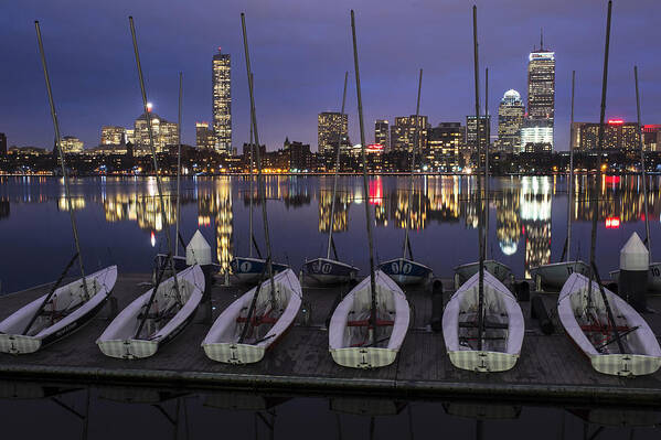 Boston Poster featuring the photograph Charles River Boats Clear Water Reflection by Toby McGuire