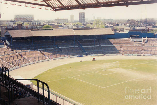 Chelsea Poster featuring the photograph Chelsea - Stamford Bridge - South Terrace - Shed End - April 1986 by Legendary Football Grounds