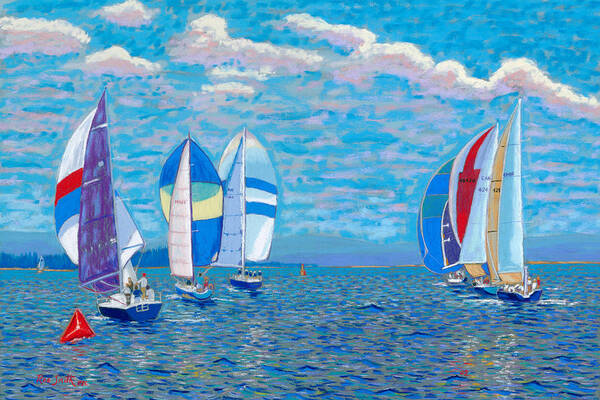 Pastels Poster featuring the pastel Chester Race Week 2009 by Rae Smith PSC