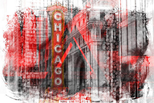 Abstract Poster featuring the photograph CHICAGO Geometric Mix No. 4 by Melanie Viola