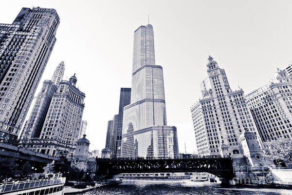 America Poster featuring the photograph Chicago Trump Tower and Wrigley Building by Paul Velgos