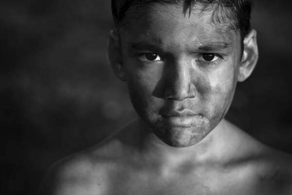 Portrait Poster featuring the photograph Chimneys Boy by Miki Meir Levi