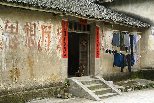 Asia Poster featuring the photograph Chinese Laundry by Michele Burgess