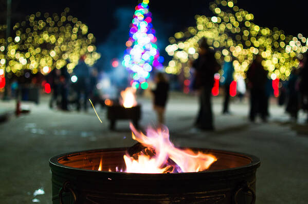 Fire Poster featuring the photograph Christmas fire pit by Stephen Holst