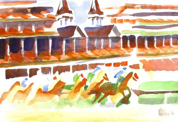Churchill Downs Watercolor Poster featuring the painting Churchill Downs Watercolor by Kip DeVore