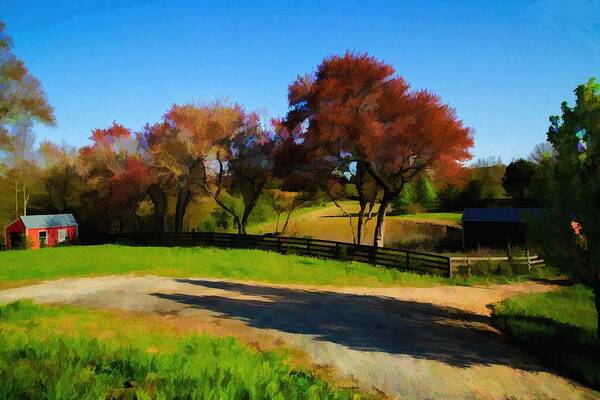 Farm Scene Poster featuring the photograph Clear sunny day by Dennis Baswell