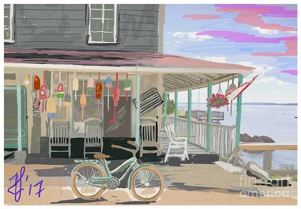 #cliffisland # Islandlifeinmaine Poster featuring the painting Cliff Island Store 2017 by Francois Lamothe