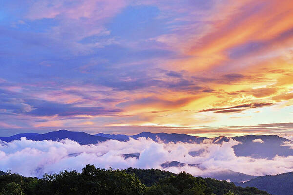 Sunset Poster featuring the photograph Clouds and Color Sunset by Alan Lenk