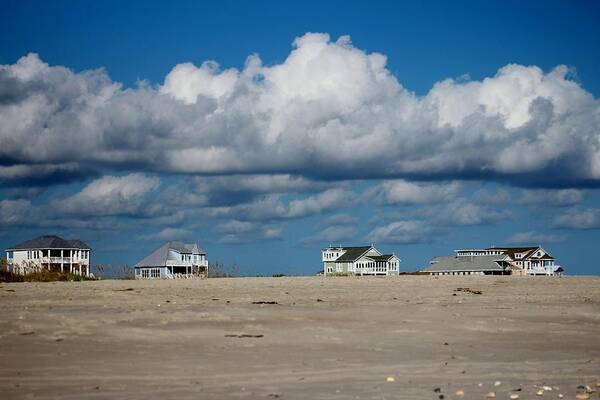 Cloud Poster featuring the photograph Clouds Over Beach Houses by Cynthia Guinn