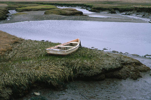 Landscape New England Marsh Row Boat Rye Harbor Poster featuring the photograph Cnrf0503 by Henry Butz