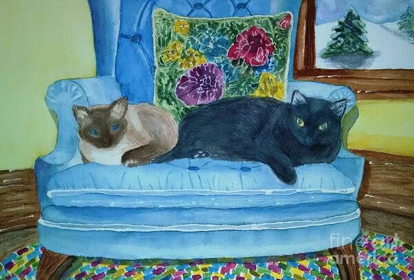 Cats Poster featuring the painting Coco and Buddy by Sue Carmony