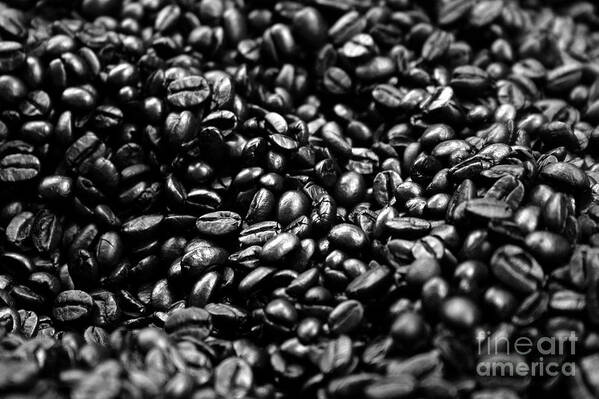 Food And Beverage Poster featuring the photograph Coffee Beans BW by Balanced Art