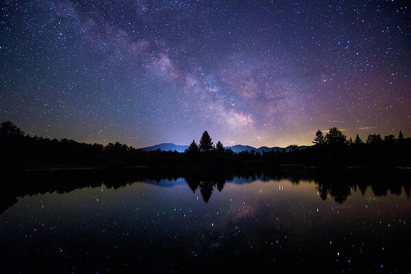 Coffin Poster featuring the photograph Coffin Pond Milky Way by White Mountain Images