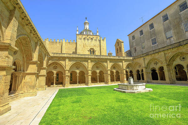 Coimbra Poster featuring the photograph Coimbra old Cathedral cloister by Benny Marty