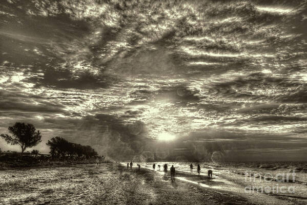 Sanibel Island Poster featuring the photograph Collecting Seashells On Sanibel Island by Jeff Breiman