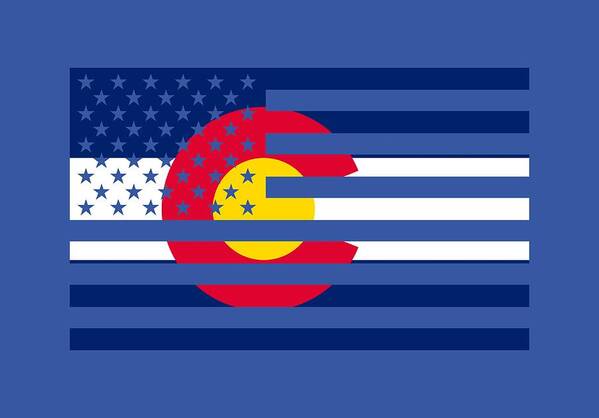Colorado Poster featuring the digital art Colorado State Flag Graphic USA Styling by Garaga Designs