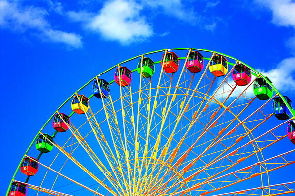 Ferris Wheel Poster featuring the photograph Colorful Ferris Wheel by Cynthia Guinn