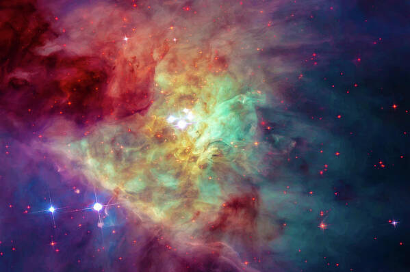 Space Poster featuring the photograph Colorful Orion Nebula Space Image by Matthias Hauser