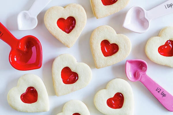Valentines Day Poster featuring the photograph Cookie Baking Love by Teri Virbickis