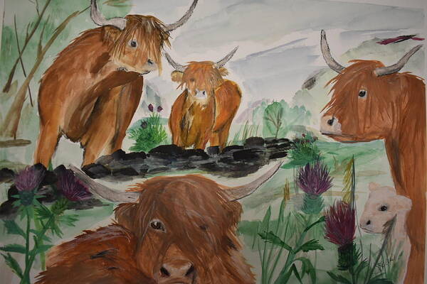 Cood Poster featuring the painting Coos by Susan Voidets