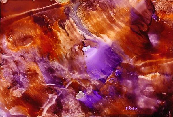 Abstract Poster featuring the painting Copper and Amethyst II by Susan Kubes