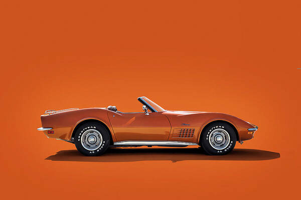 Corvette Poster featuring the digital art 1972 Corvette by Douglas Pittman