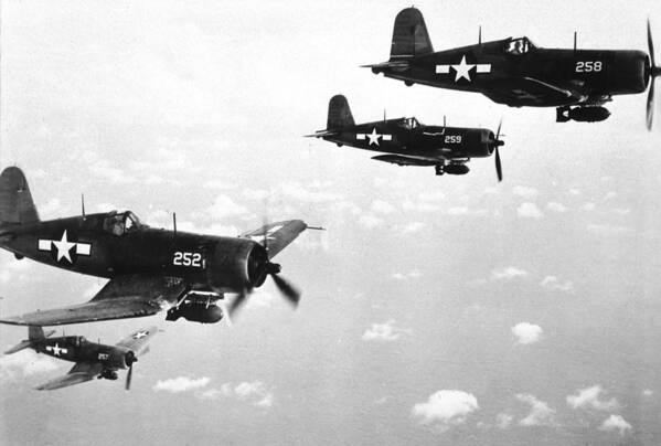 Air Poster featuring the photograph Corsair planes US Airforce by American School