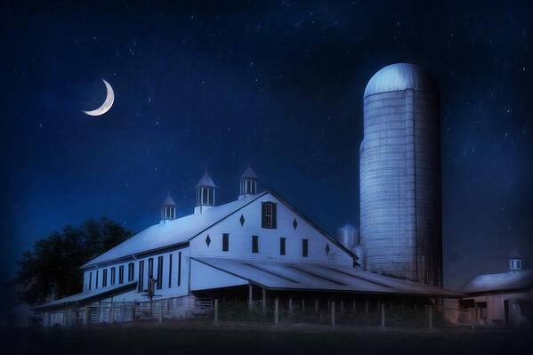 Barn Poster featuring the photograph Country Night by Lori Deiter