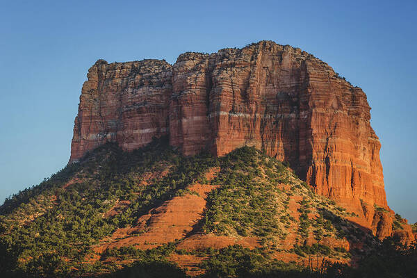 Arizona Poster featuring the photograph Courthouse Butte at Sunset by Andy Konieczny