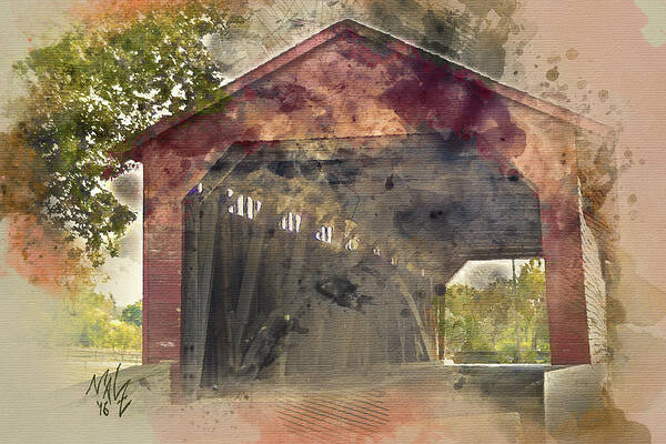 Utica Poster featuring the photograph Utica Mills Covered Bridge by Mal-Z