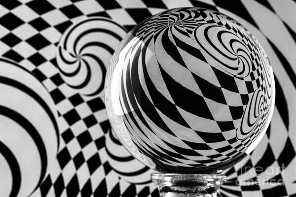 Crystal Ball Poster featuring the photograph Crystal Ball Op Art 5 by Steve Purnell