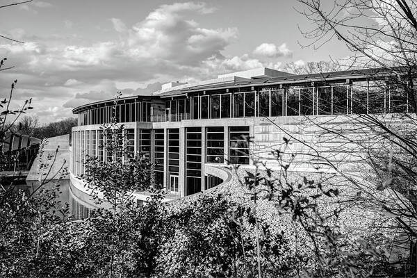 America Poster featuring the photograph Crystal Bridges Museum of American Art - Black and White by Gregory Ballos