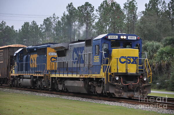 Csx Poster featuring the photograph CSX 5955 Through Folkston Georgia by John Black