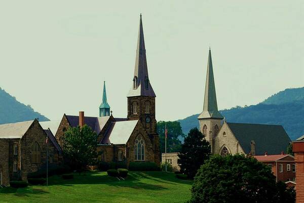 Church Steeples Poster featuring the photograph Cumberand Steeples by Eric Liller