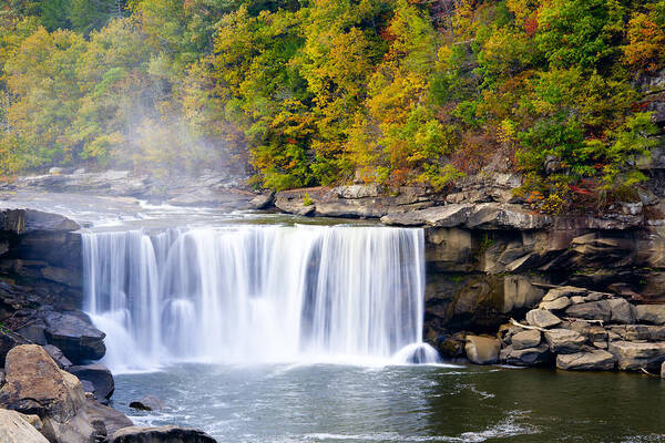 Waterfall Poster featuring the photograph Cumberland Falls by Alexey Stiop