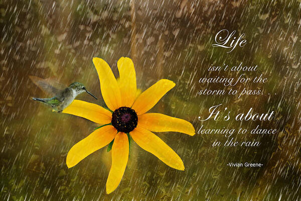 Inspirational Photography Poster featuring the photograph Dancing In the Rain Print by Gwen Gibson