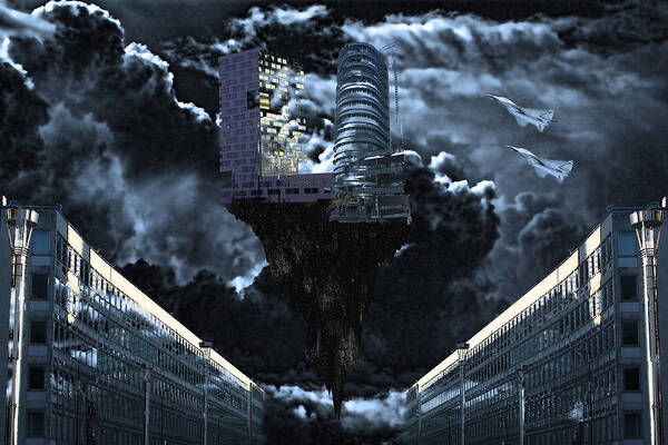Space Poster featuring the digital art Dark Blue World by Angel Jesus De la Fuente