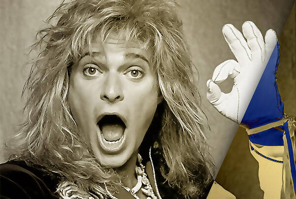David Lee Roth Poster featuring the mixed media David Lee Roth Collection by Marvin Blaine