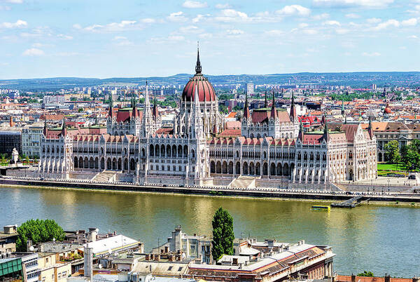 Budapest Poster featuring the photograph Daytime View of Parliament Building by Betty Eich