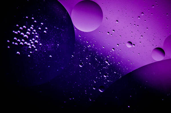 Oil And Water Macro Space Galaxy Magenta Studio Bruce Pritchett Photography Poster featuring the photograph Deep Space by Bruce Pritchett