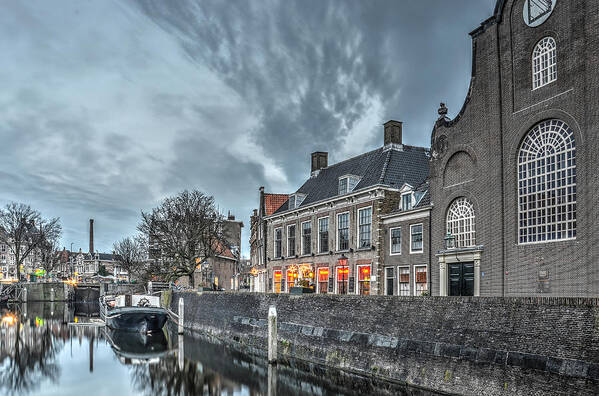 Church Poster featuring the photograph Delfshaven Church and Brewery by Frans Blok