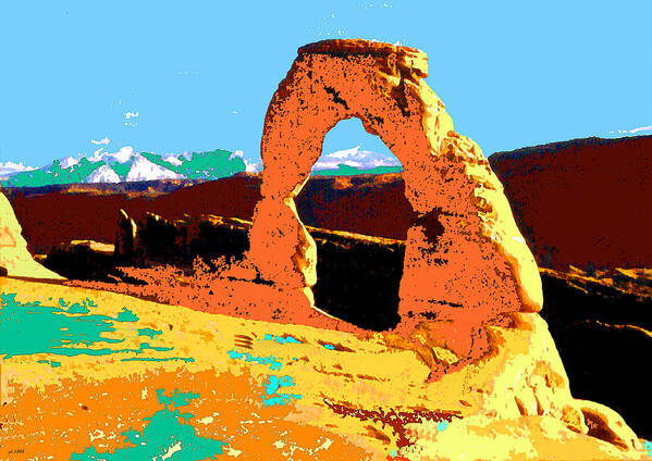 Delicate+arch Poster featuring the painting Delicate Arch Utah - Pop Art by Peter Potter