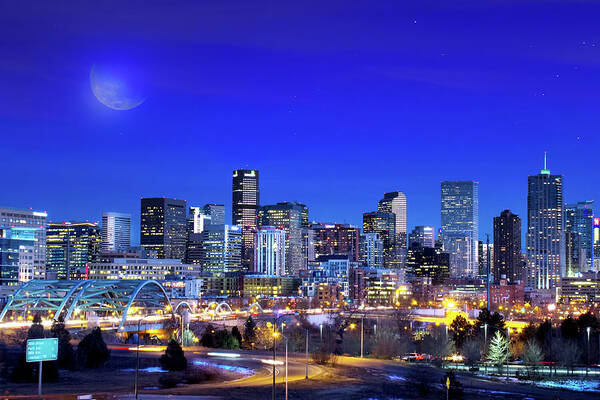 Denver Skyline Poster featuring the photograph Denver Dusk by Mark Andrew Thomas