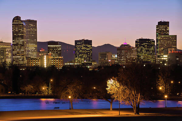 Denver Poster featuring the photograph Denver Skyline - City Park View by Gregory Ballos