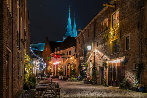 Deventer Poster featuring the photograph Deventer, Roggestraat by Martin Podt