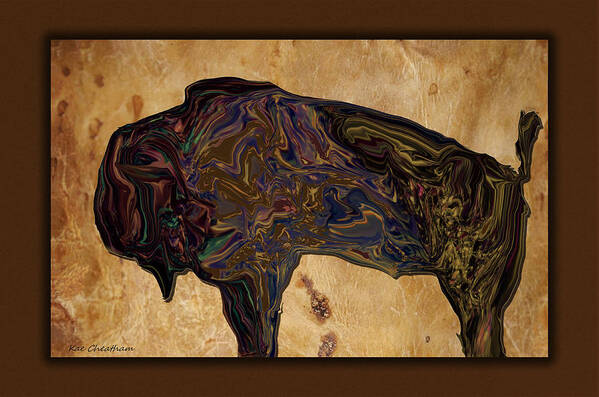 Bison Poster featuring the digital art Montana Bison by Kae Cheatham
