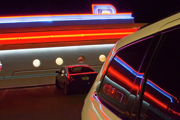 Night Poster featuring the photograph Diner 66 by Micah Offman