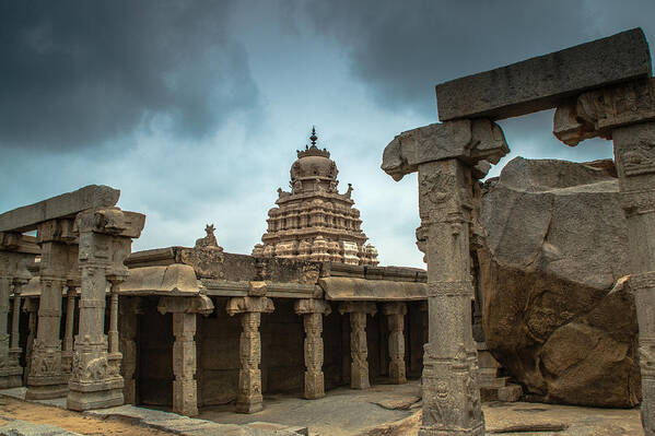 #travel Poster featuring the photograph Divine Lepakshi - Temple Architecture by Ramabhadran Thirupattur