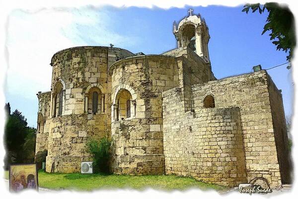 Old Church Poster featuring the photograph DO-00344 Church of St John Marcus in Byblos by Digital Oil