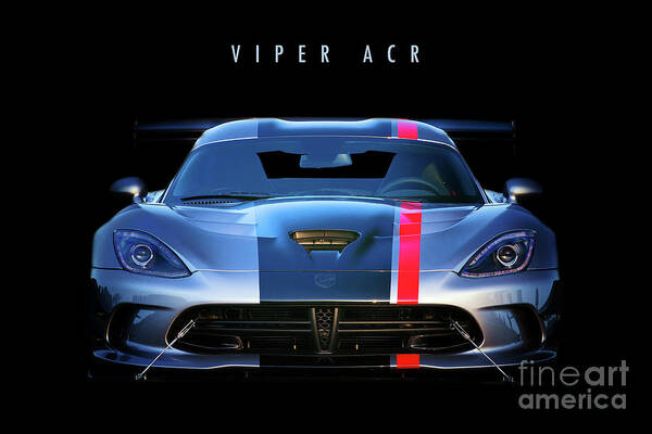 Dodge Poster featuring the digital art Dodge Viper ACR by Airpower Art